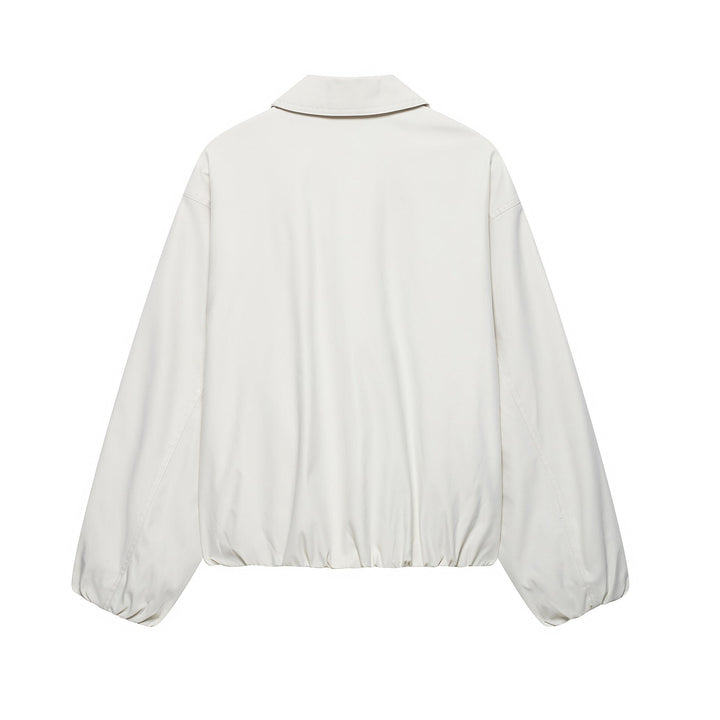 Dam Lätt Vadderad Windbreaker med Stå Krage och Prickig Prick Tryck