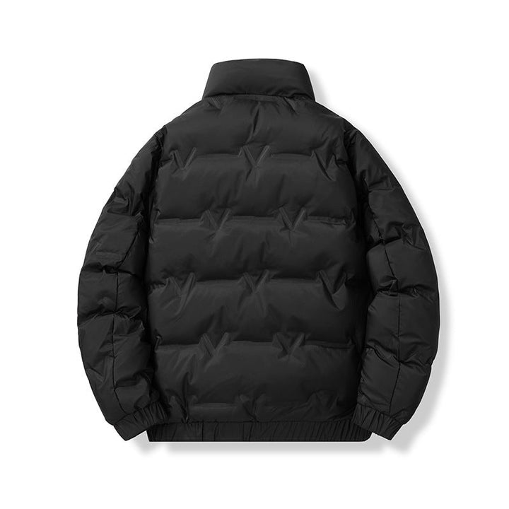 Herr Short Quiltad Jacka med Hög Stående Krage och Thermo Isolering