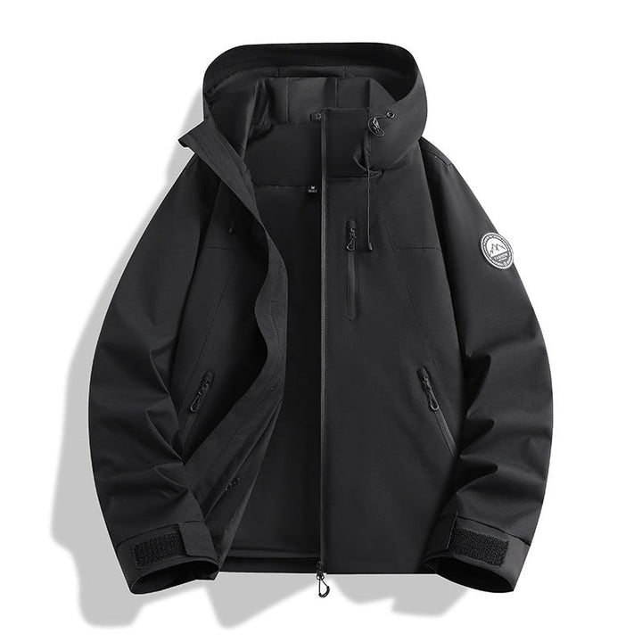 Herr Three-Piece Softshell Frilufts Jacka med Avtagbar Fleecefoder och Huva