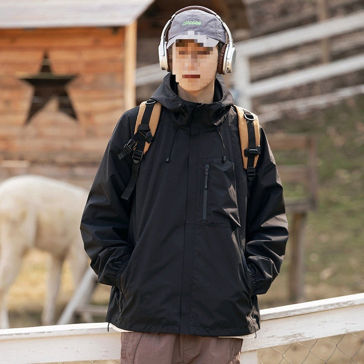 Dam Technical Oversize Outdoorjacka med Huva, Vattenavvisande Shell &amp; Drawstring