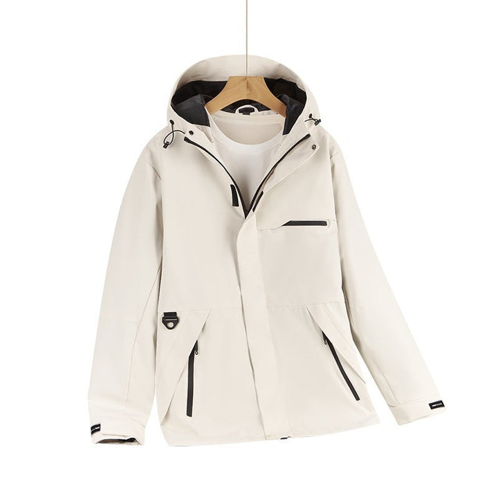 Herr vattenavvisande softshell hoodiejacka med dold dragkedjas och urban Skärning