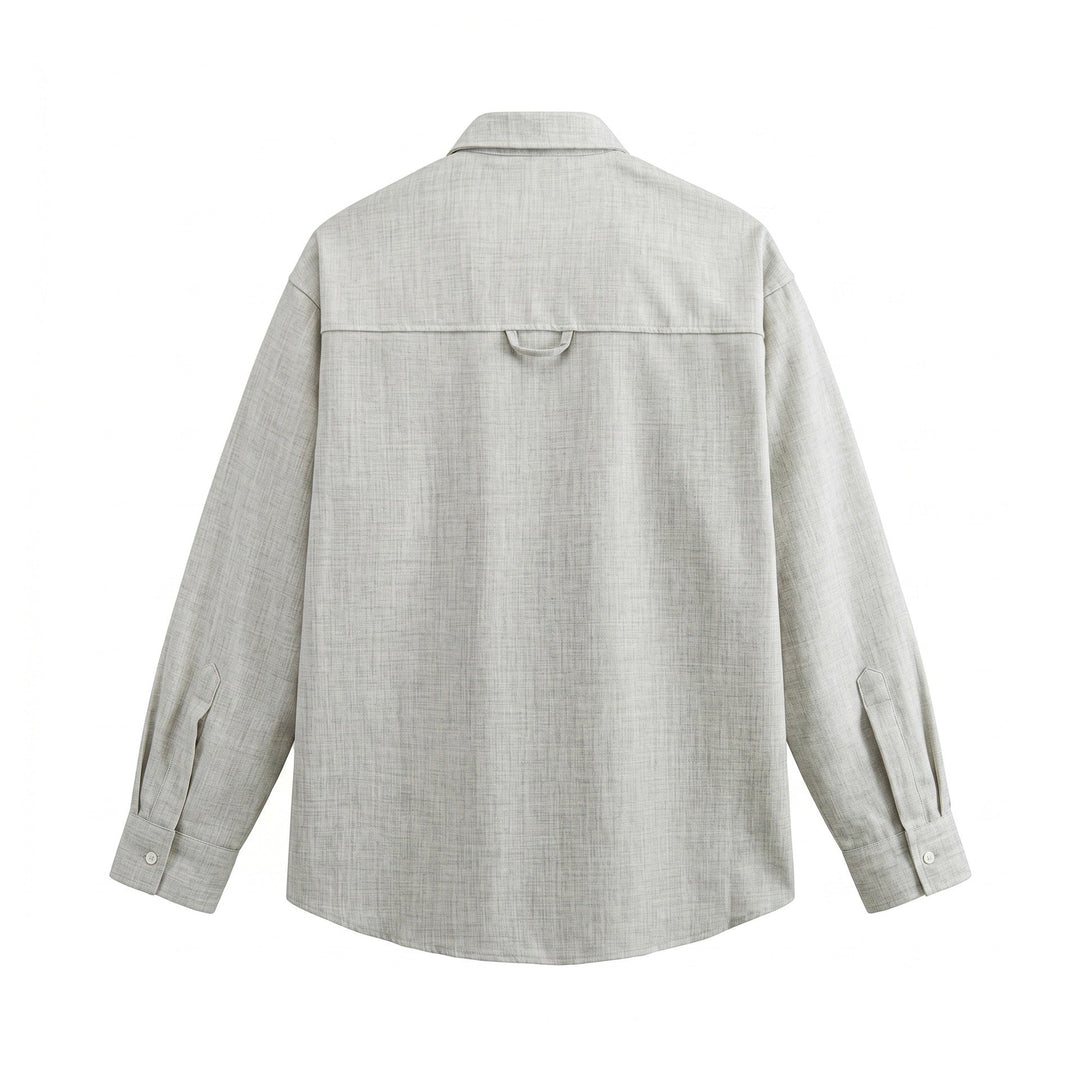 Herr oversize skjortjacka i Ljus Denim Look med Visible Dekorativ Sömmar