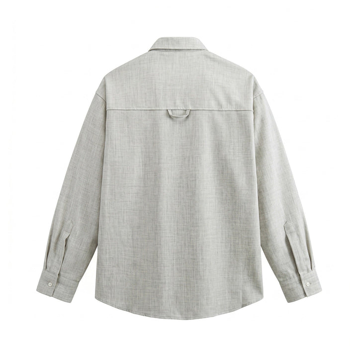 Herr oversize skjortjacka i Ljus Denim Look med Visible Dekorativ Sömmar