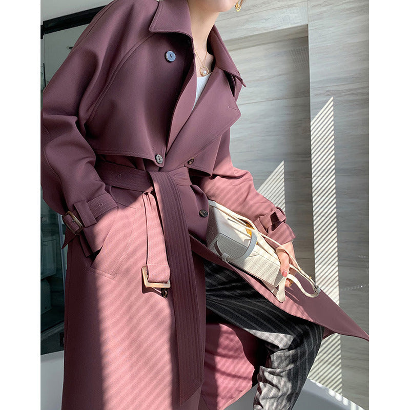 Dam trenchcoat med double knappslå och midjebälte