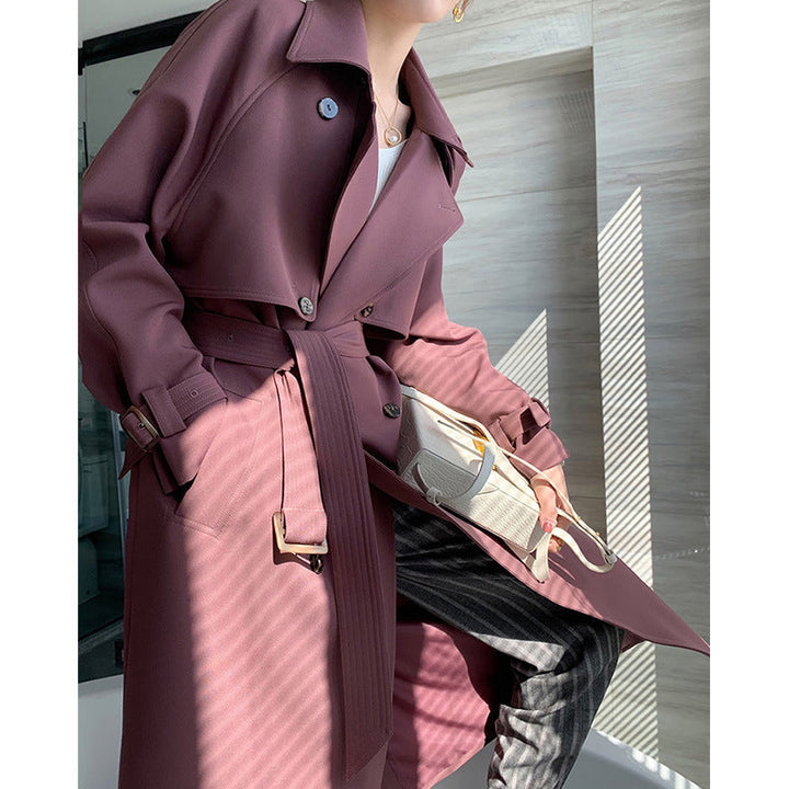 Dam trenchcoat med double knappslå och midjebälte