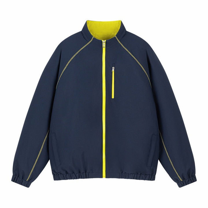 Unisex Lätt Övergångsjacka med Raglan Ärmar, Full Dragkedja, Chest Ficka och Elastic Nederkant