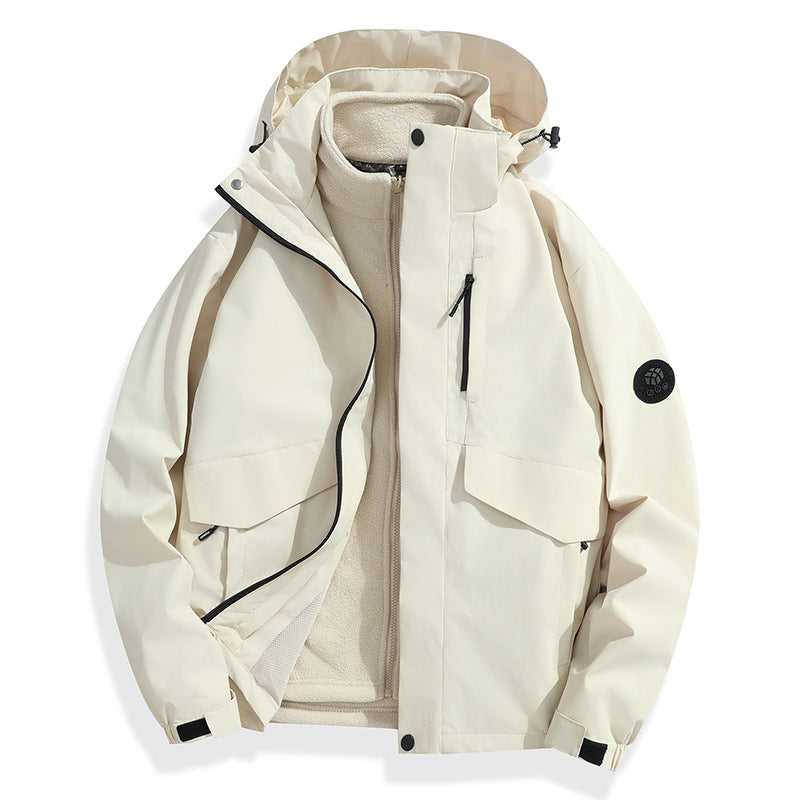 Herr lätt softshell regnjacka med Avtagbar fleecefoder, Sealed Sömmar och flerafunktionell Fickor