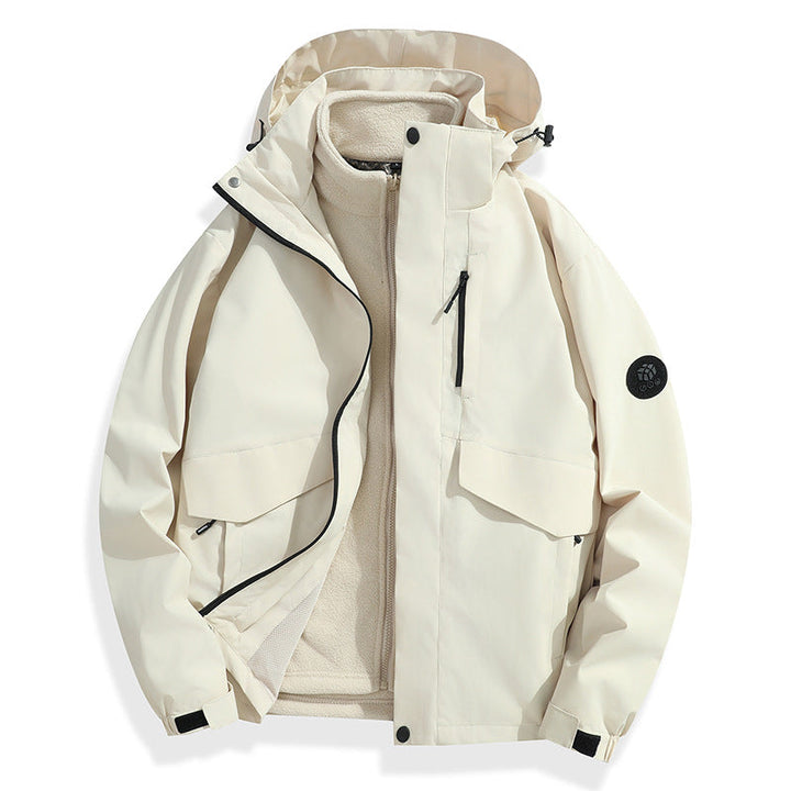 Herr lätt softshell regnjacka med Avtagbar fleecefoder, Sealed Sömmar och flerafunktionell Fickor