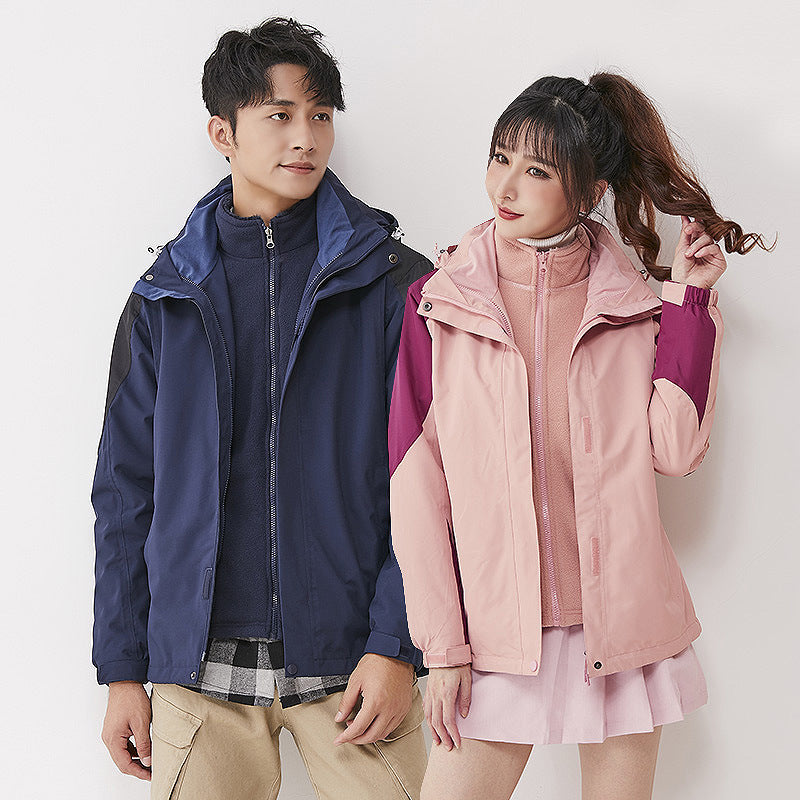 Dam double-layer utomhusjacka med removable fleece inner jacka och vindtät membrane