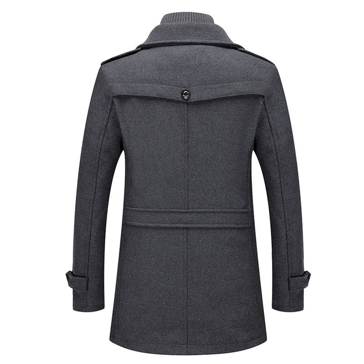 Herr Ull Blandning Overcoat med Uttagbar Quiltad Inre Jacka