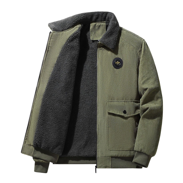Herr Manchester Fältjacka i Aviator Stil med Sherpa Krage och Utility Utanpåfickor
