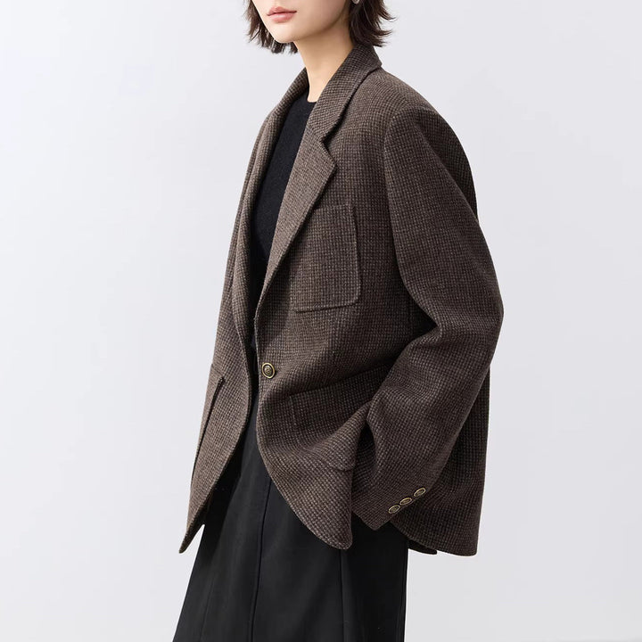 Dam elegant oversize jacka med textured design Drune