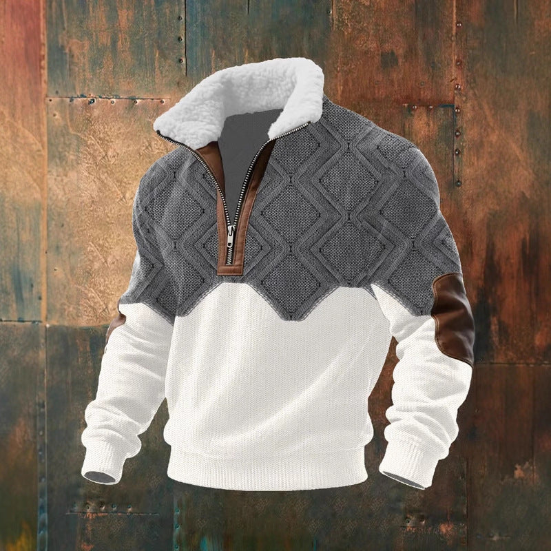 Herr Urban Fleece Pullover med Tree Motif