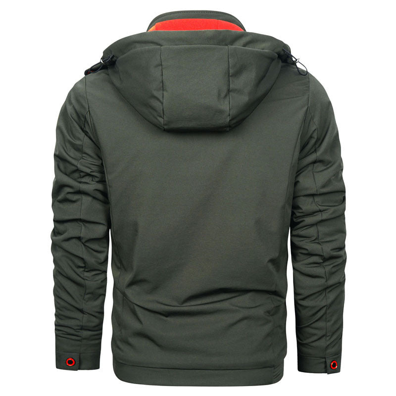 Herr Sportig Softshell-Luvtröja Jacka med Water-Repellent Membrane, Breast Ficka, och Ståkrage