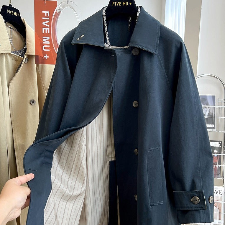 Dam oversize trenchcoat med Raglan ärmar, dold knappslå &amp; justerbar muddar