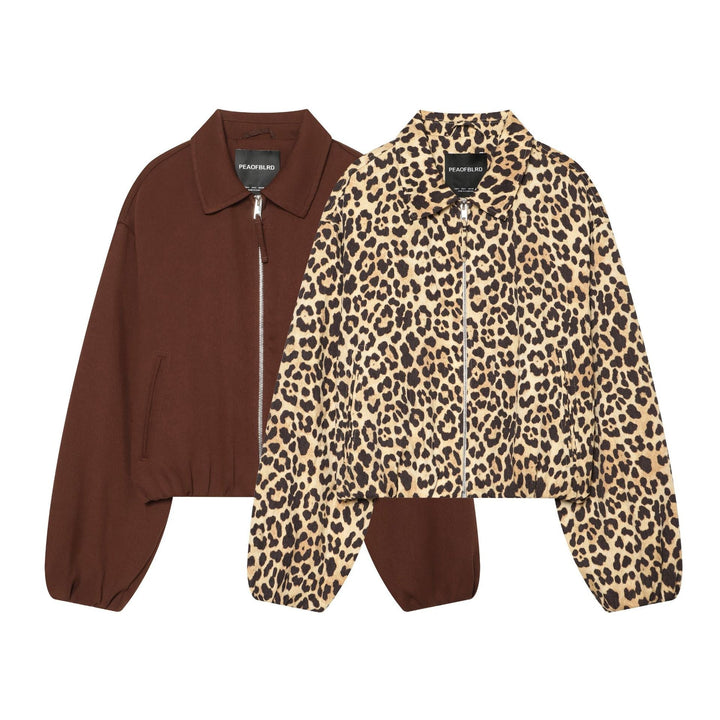 Dam 80+ Kort Blouson Jacka med Skjort Krage, Full-Dragkedja och Elastic Nederkant