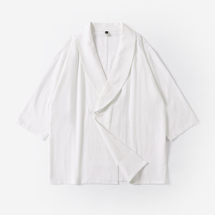 Unisex oversize Kimono jacka med Shawl krage och Wrap stängning