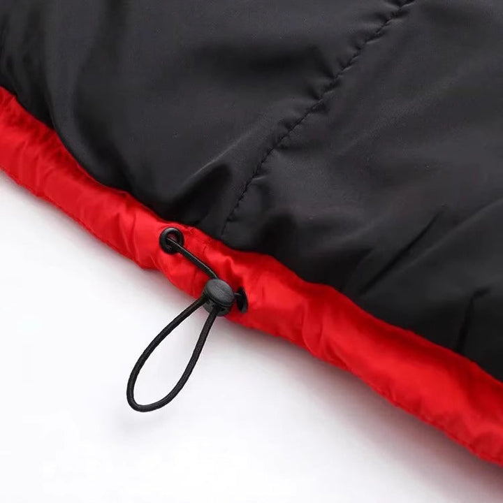 Dam boxy vadderad kort quiltad jacka med huva, high ståkrage och drawstring