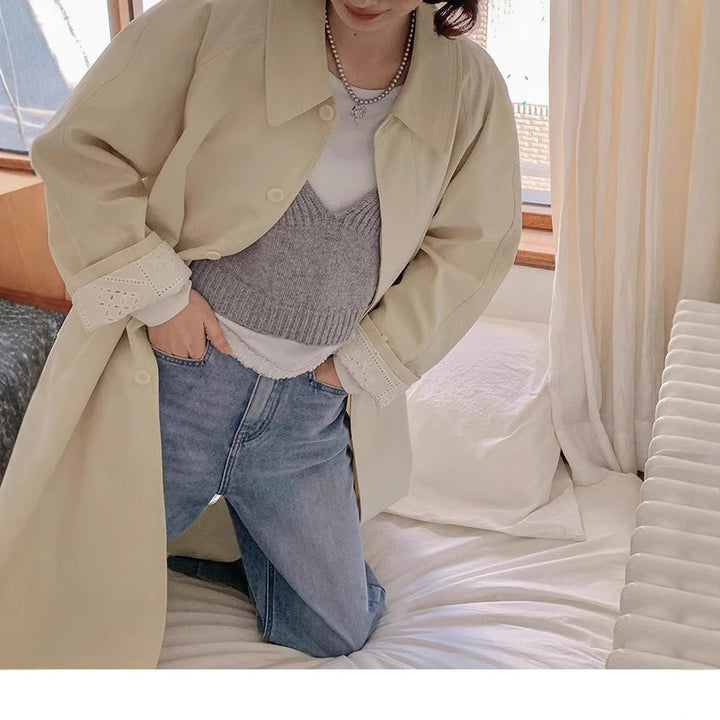 Dam avslappnad oversize trenchcoat