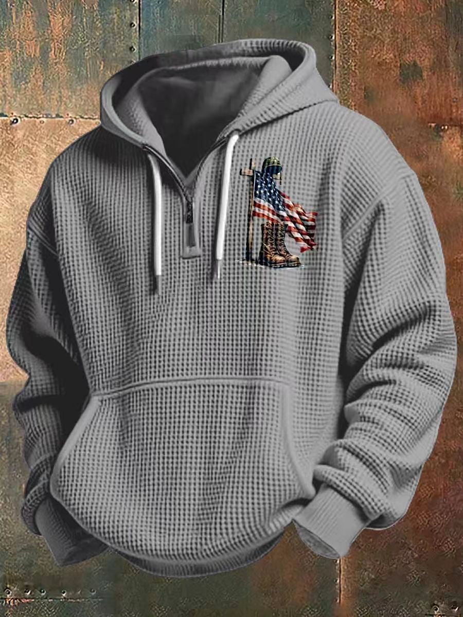 Herr Luvtröja med American Flag Design
