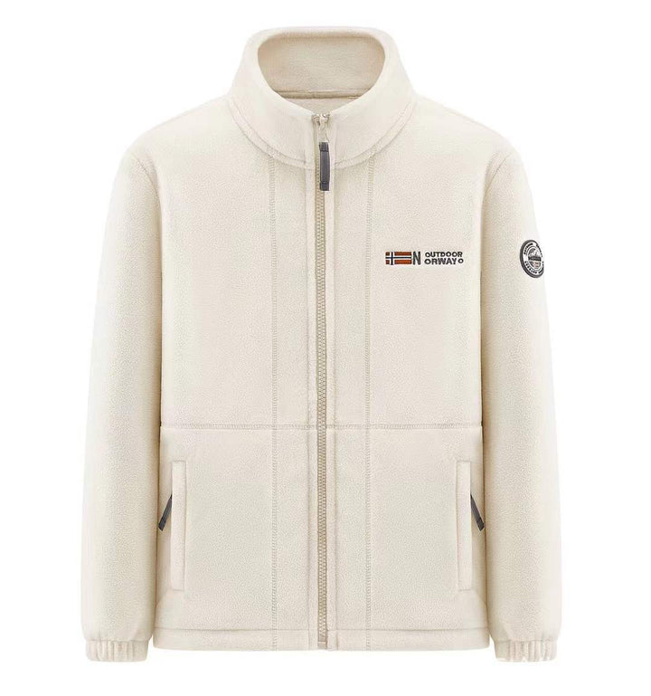 Herr Microfleece Quiltad Jacka med Stående Krage, Elastisk Muddar och Dold Sida Fickor