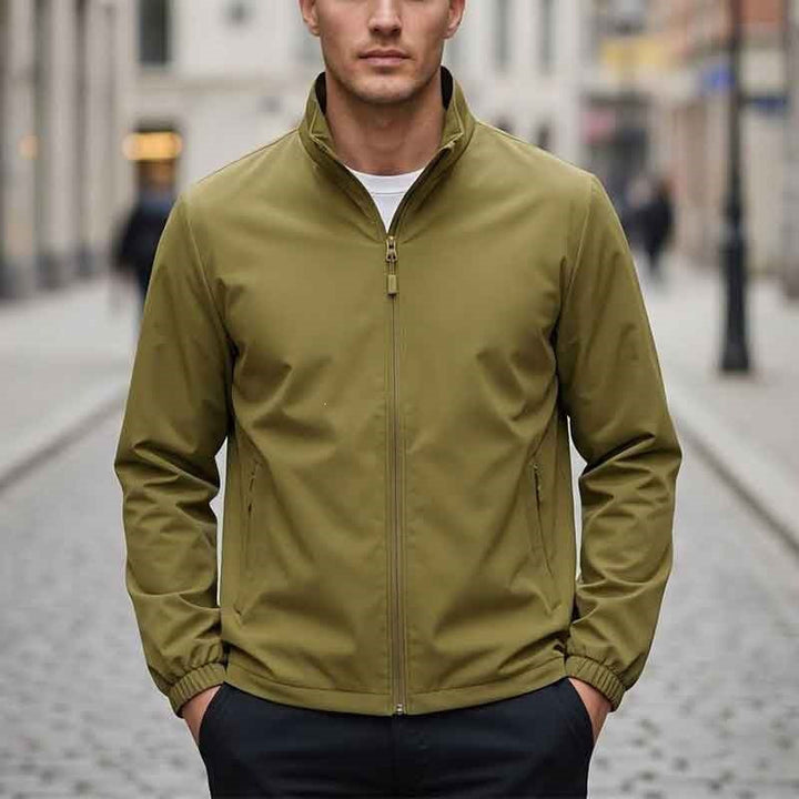 Herr ventilerande övergångsjacka med Praktisk ståkrage