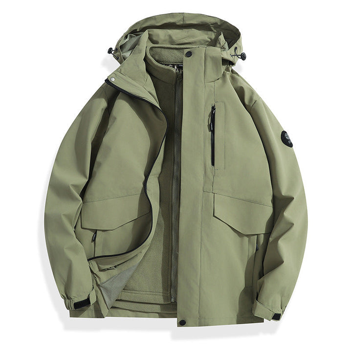 Herr lätt softshell regnjacka med Avtagbar fleecefoder, Sealed Sömmar och flerafunktionell Fickor