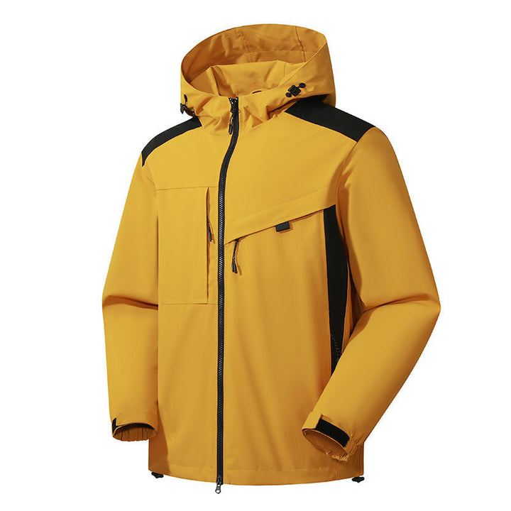 Herr Softshell Utomhus Jacka med Vattentät Membrane och Justerbar Huva