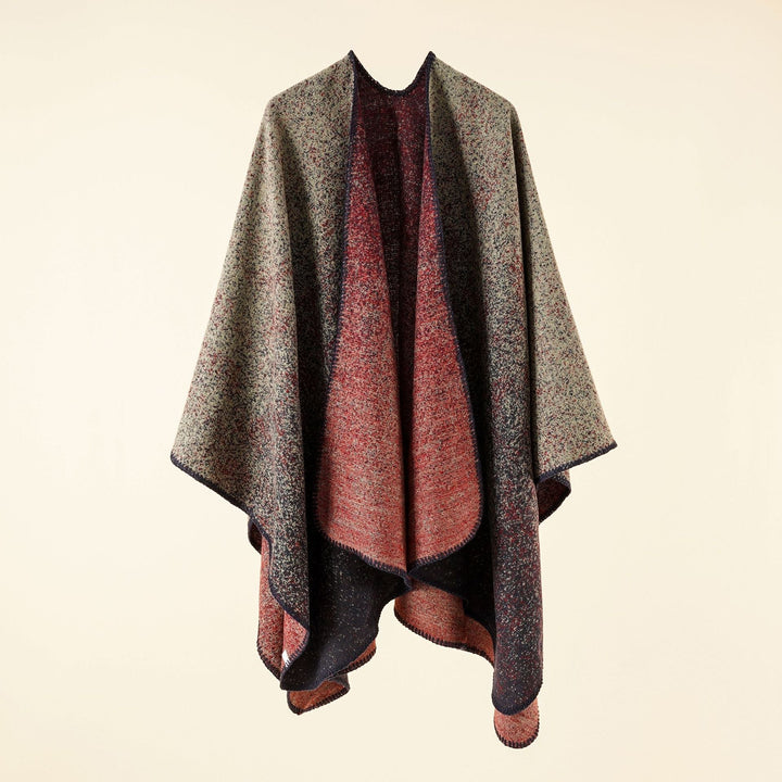 Dam Jacquard poncho med Paisley mönster