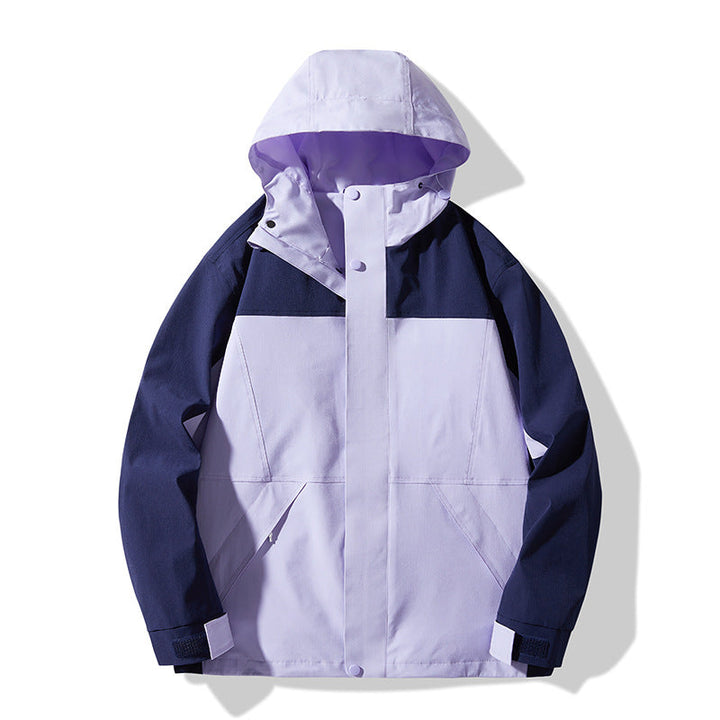 Herr teknisk Colorblock softshell regnjacka med justerbar huva