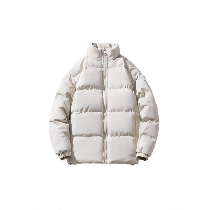 Unisex lätt vadderad Down look pufferjacka med Stand krage och två-Way dragkedja