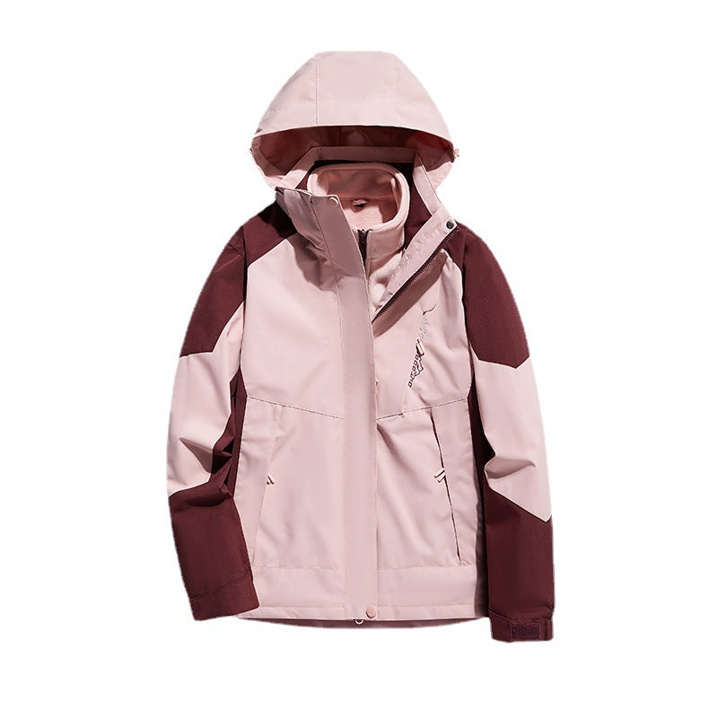 Dam två-layer softshell utomhusjacka med removable fleece inner layer och huva
