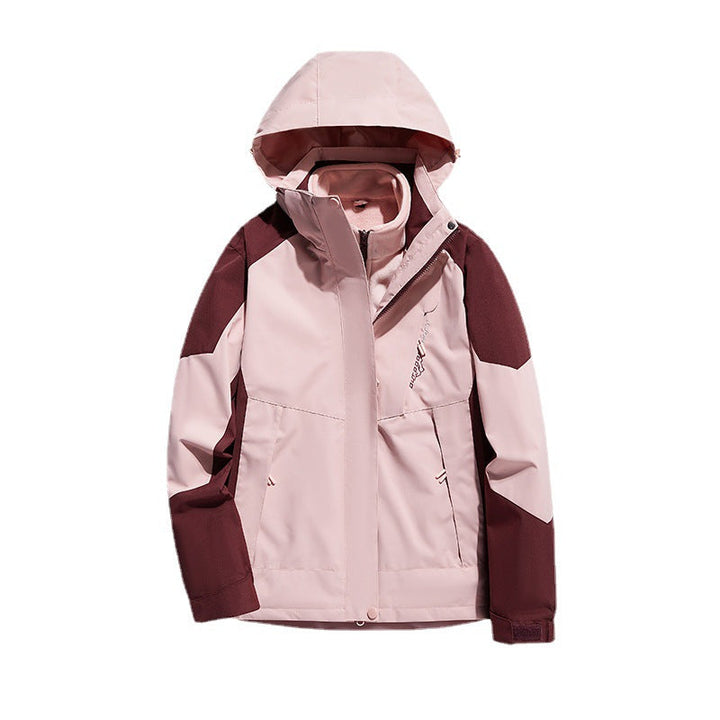 Dam två-layer softshell utomhusjacka med removable fleece inner layer och huva