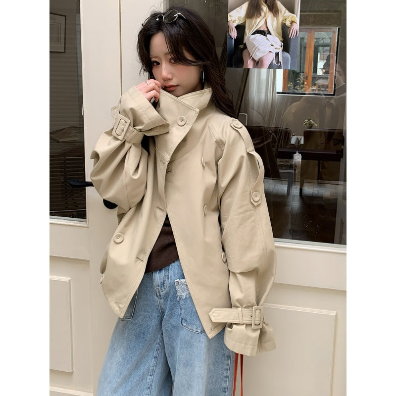 Dam oversize trenchcoat jacka med vid skärning och Epaulettes
