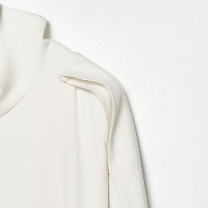 Dam Kort Boxig Canvas Jacka med Funnel Neck, Tryckknapp Knapp Stängning, och Shoulder Patches
