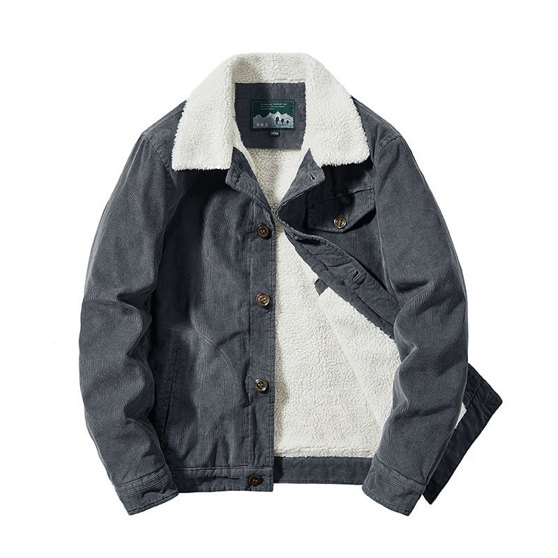 Herr Manchester Jacka med Warming Sherpa Inre Sida och Teddy Krage i Worker Blouson Stil