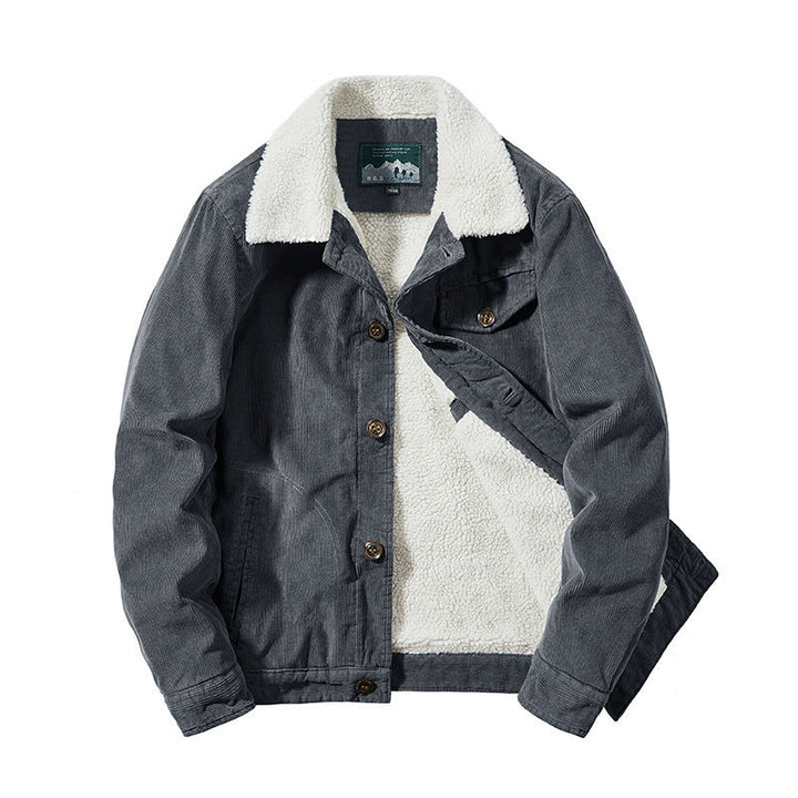 Herr Manchester Jacka med Warming Sherpa Inre Sida och Teddy Krage i Worker Blouson Stil