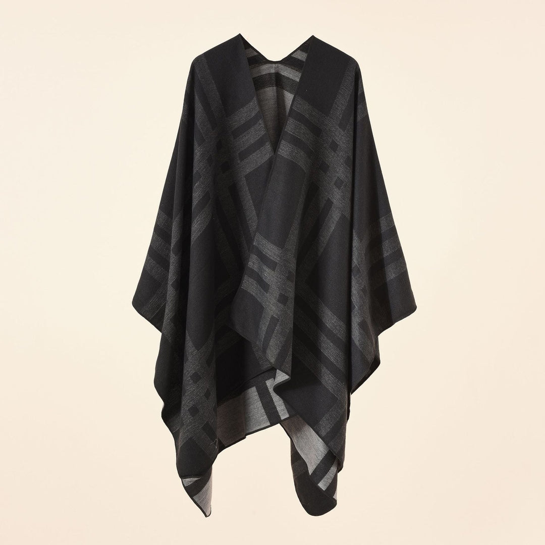 Dam Jacquard poncho med Paisley mönster