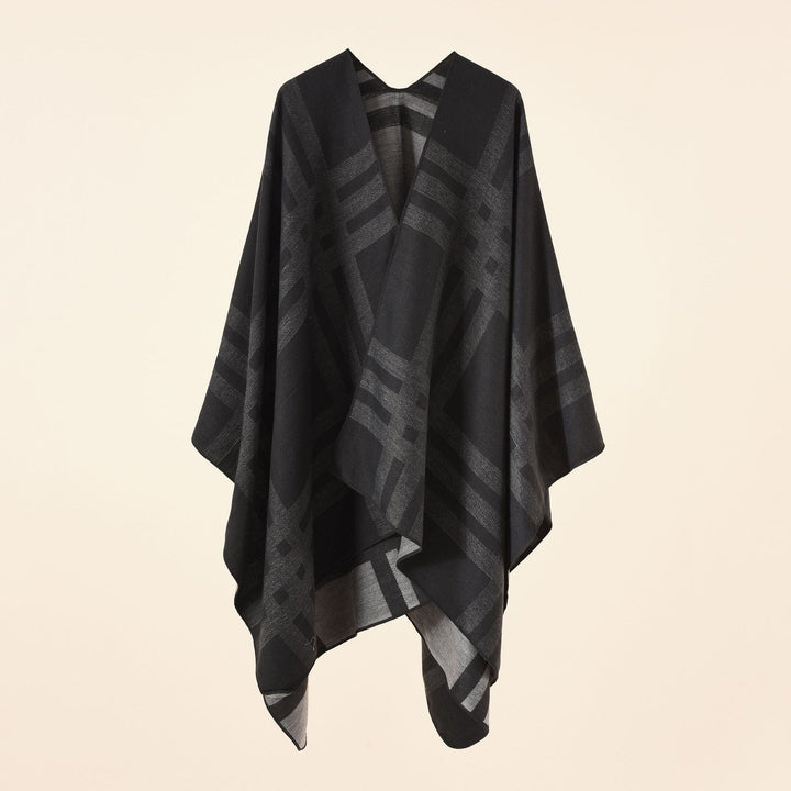 Dam Jacquard poncho med Paisley mönster