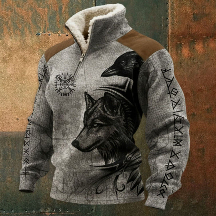 Herr Urban Fleece Pullover med Tree Motif