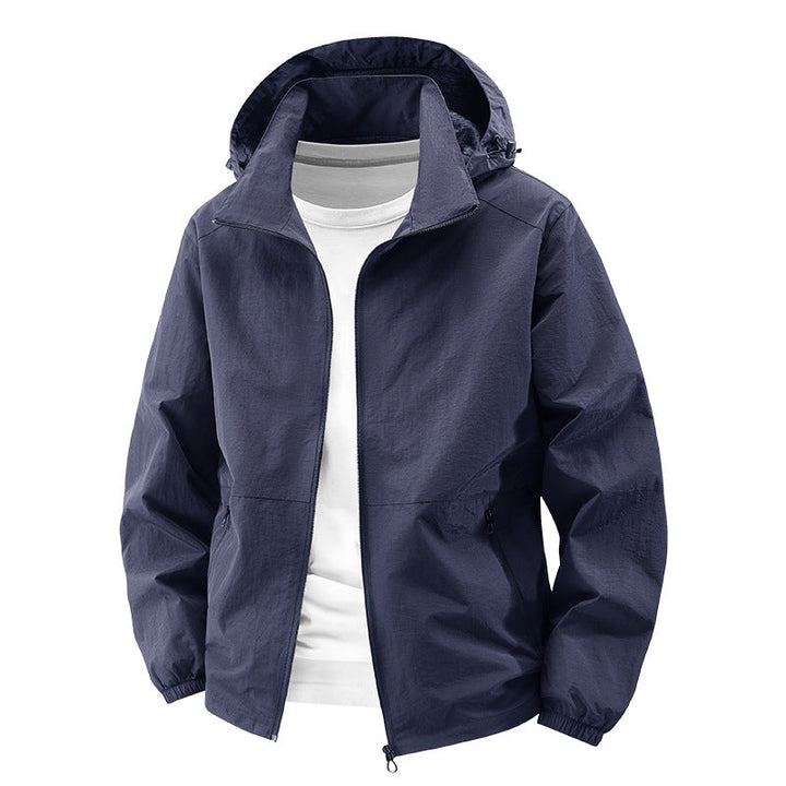 Herr Packable Vindtät Softshell Jacka med Huva med Adjustable Huva