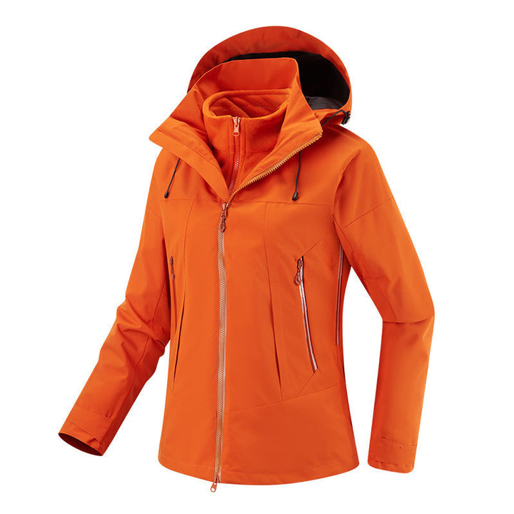 Dam två-layer softshelljacka med removable fleece inner jacka och justerbar huva