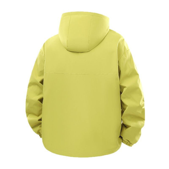 Herr Oversized Utility Softshelljacka med Huva, Vattenavvisande Membrane och Dragkedjefickor
