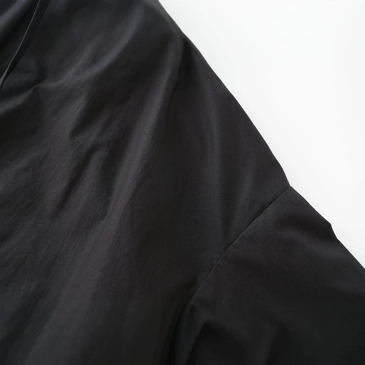 Dam Lätt Kort Blouson med Hög Stå Krage, Drawstring och Side Ties