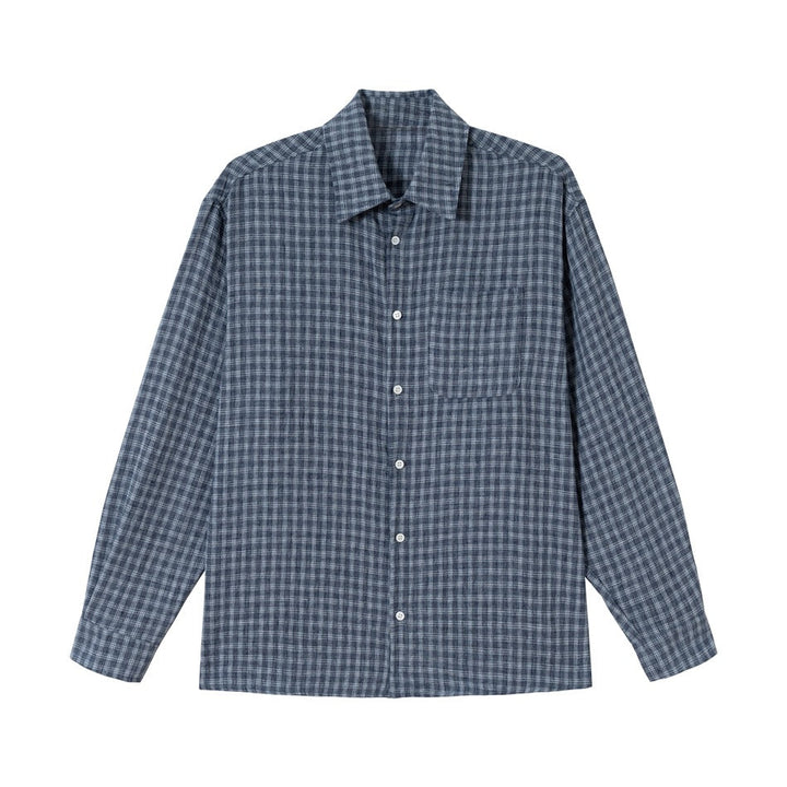 Herr boxig Rutmönster overshirt med boxig skärning, bröstficka och ljus flanell texture