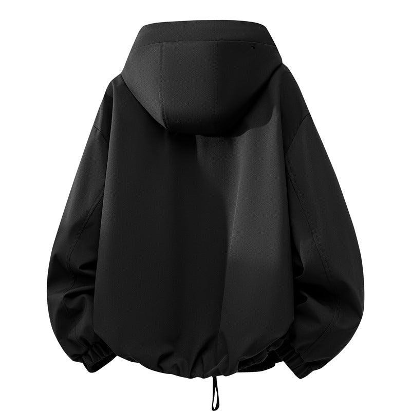 Unisex Oversize Regn och Vind Jacka med Huva, Vattenavvisande Funktionell Membrane