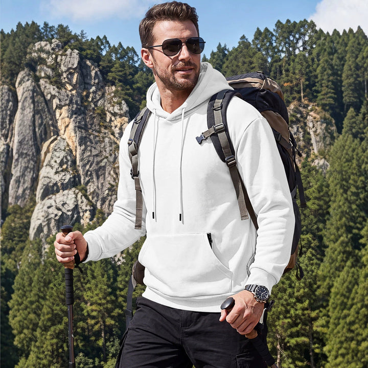 Herr Luvtröja Gjord av Mjuk Fleece med Känguruficka och Adjustable Huva