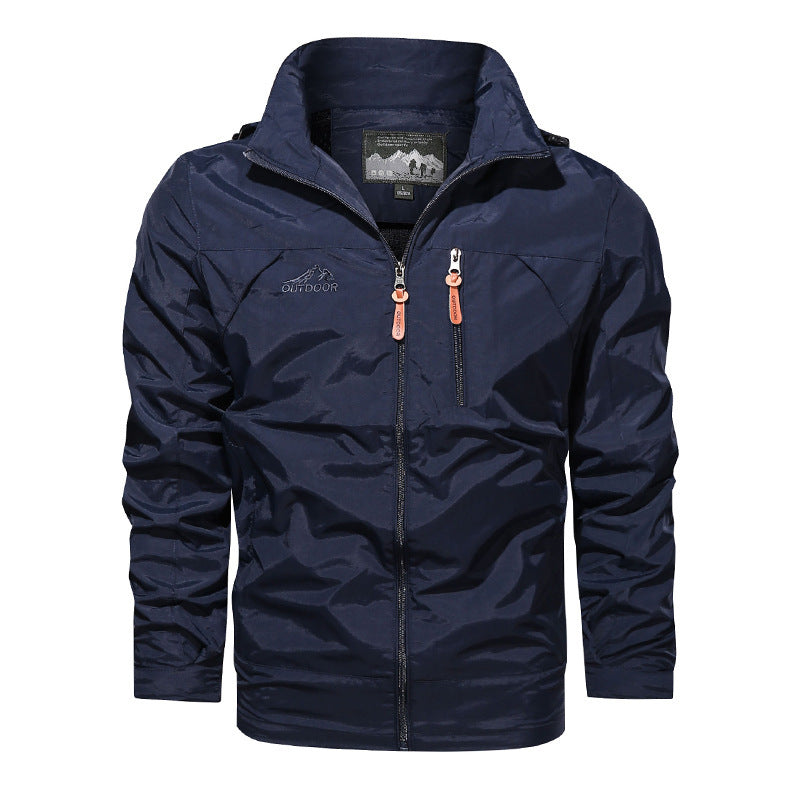 Herr lätt utomhusjacka windbreaker med vattenavvisande kappaing och ventilerande meshfoder