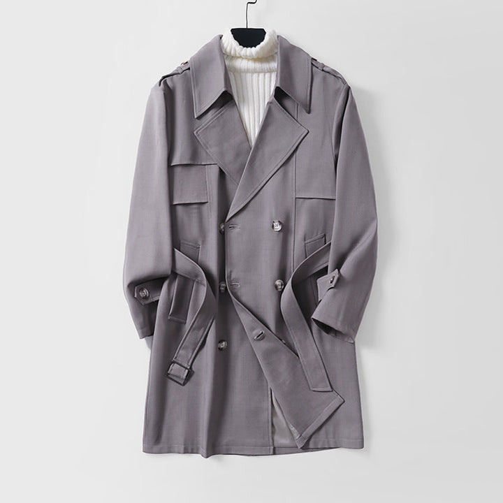 Dam modern kort kappa in trench stil med Double-Breasted knappslå och Epaulettes