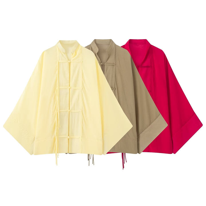 Dam Oversize Kimono-Cape med Traditional Toggle Fasteners
